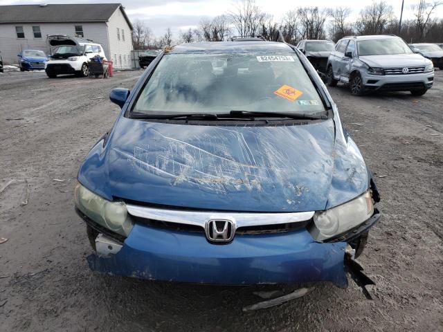 2HGFA16558H518369 - 2008 HONDA CIVIC LX BLUE photo 5