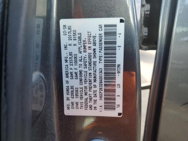 1HGCP26329A001343 - 2009 HONDA ACCORD LX Grafit fotoğraf 12