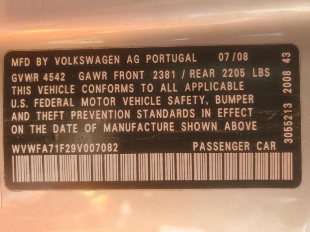 WVWFA71F29V007082 - 2009 VOLKSWAGEN EOS LUX Plata foto 12