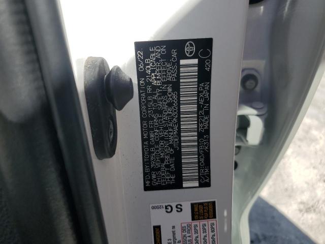 JTDEPMAE9N3026685 - 2022 TOYOTA COROLLA LE Blanc photo 13