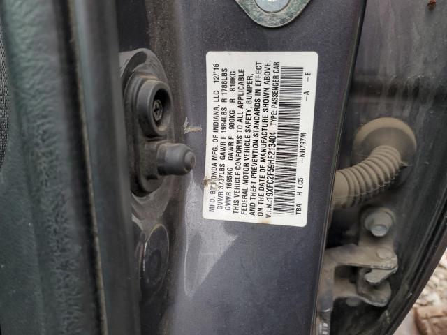 19XFC2F59HE213404 - 2017 HONDA CIVIC LX 灰色 照片 13