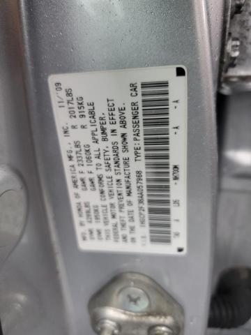 1HGCP2F38AA057968 - 2010 HONDA ACCORD LX SILVER photo 12