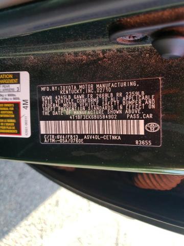 4T1BF3EK6BU584902 - 2011 TOYOTA CAMRY BASE მწვანე ფოტო 12