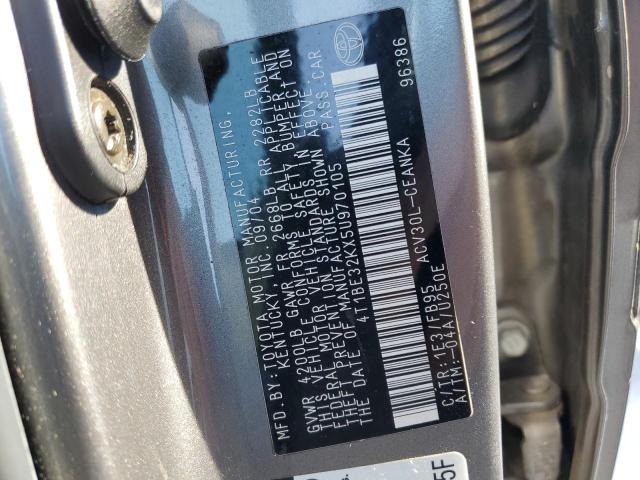 4T1BE32KX5U970105 - 2005 TOYOTA CAMRY LE GRAY photo 12