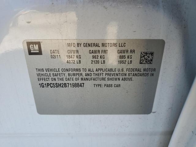 1G1PC5SH2B7198847 - 2011 CHEVROLET CRUZE LS Biały zdjęcie 12