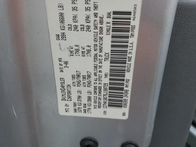 1D7HA16K76J180729 - 2006 DODGE RAM 1500 ST SILVER photo 12