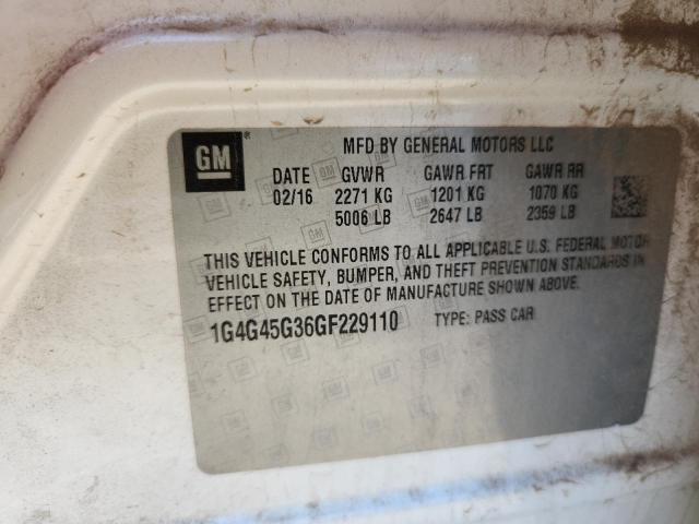 1G4G45G36GF229110 - 2016 BUICK LACROSSE SPORT TOURING WHITE photo 13