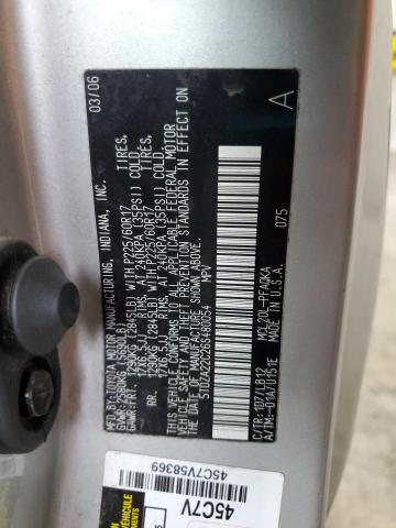 5TDZA22C26S480054 - 2006 TOYOTA SIENNA XLE Сұр фото 13