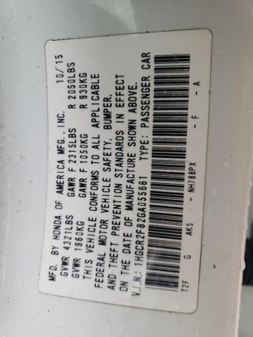 1HGCR2F82GA055681 - 2016 HONDA ACCORD EXL WHITE photo 12