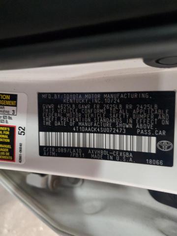 4T1DAACK4SU072473 - 2025 TOYOTA CAMRY XSE თეთრი ფოტო 12