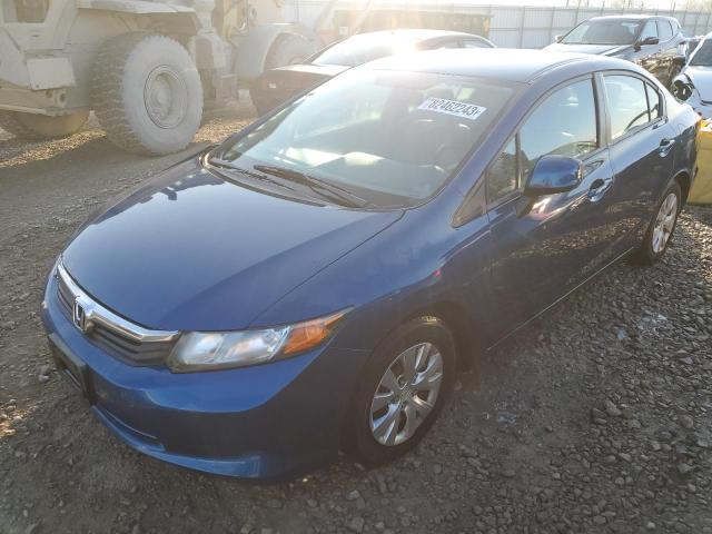 19XFB2F52CE074969 - 2012 HONDA CIVIC LX BLUE photo 1