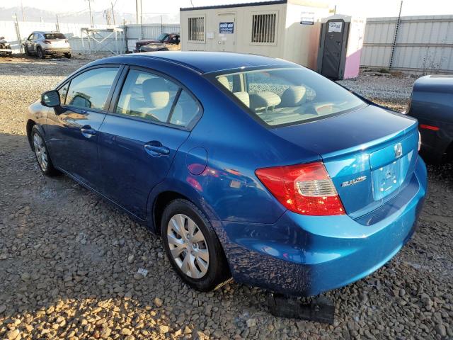 19XFB2F52CE074969 - 2012 HONDA CIVIC LX BLUE photo 2