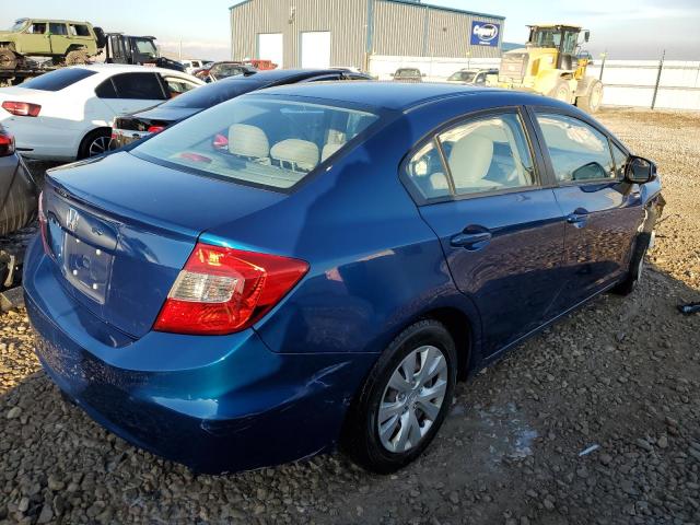 19XFB2F52CE074969 - 2012 HONDA CIVIC LX BLUE photo 3