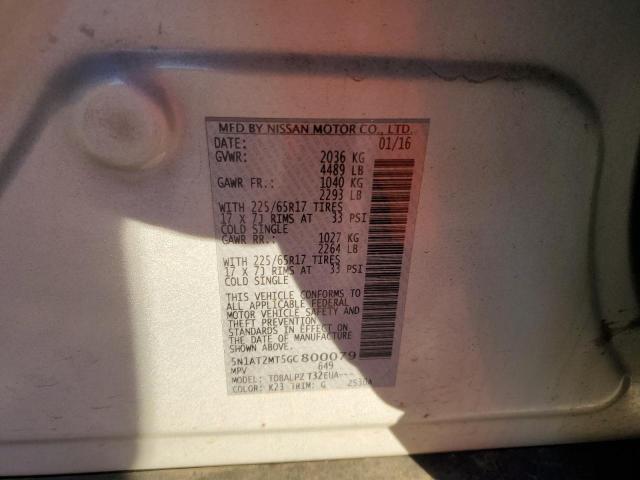 5N1AT2MT5GC800079 - 2016 NISSAN ROGUE S SILVER photo 13