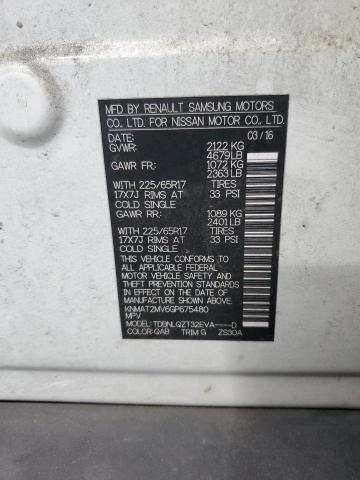 KNMAT2MV6GP675480 - 2016 NISSAN ROGUE S WHITE photo 13