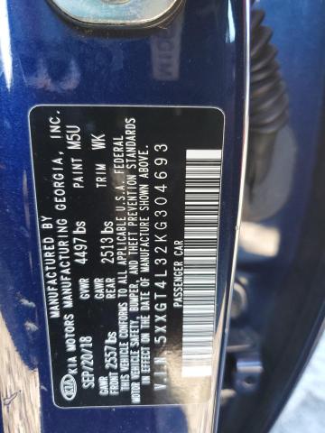 5XXGT4L32KG304693 - 2019 KIA OPTIMA LX Mavi foto 12