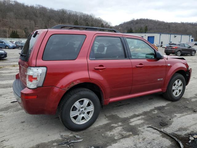 4M2CU81108KJ11665 - 2008 MERCURY MARINER RED photo 3