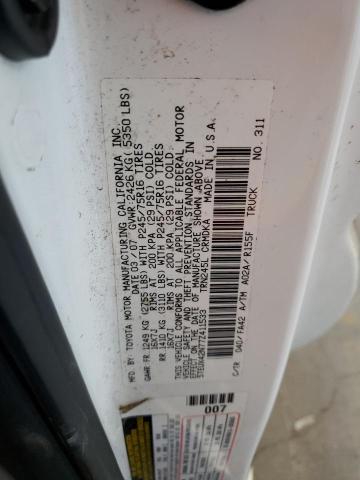 5TEUX42N77Z411533 - 2007 TOYOTA TACOMA ACCESS CAB Blanco foto 12