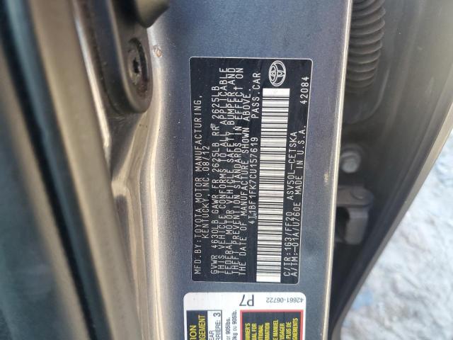 4T1BF1FK7CU157619 - 2012 TOYOTA CAMRY BASE SILVER photo 12