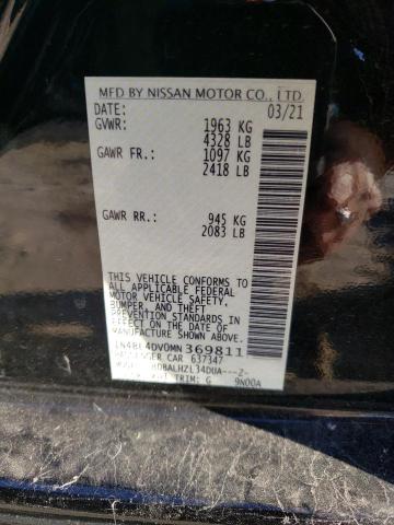 1N4BL4DV0MN369811 - 2021 NISSAN ALTIMA SV BLACK photo 12