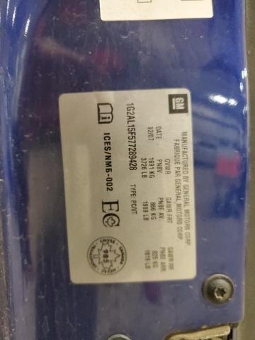 1G2AL15F577289428 - 2007 PONTIAC G5 Bleu photo 12