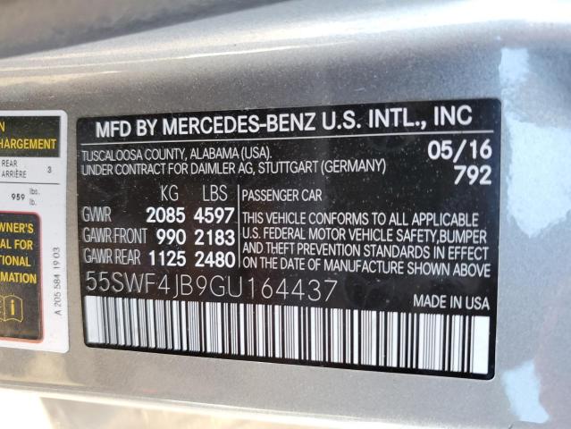 55SWF4JB9GU164437 - 2016 MERCEDES-BENZ C 300 SILVER photo 13