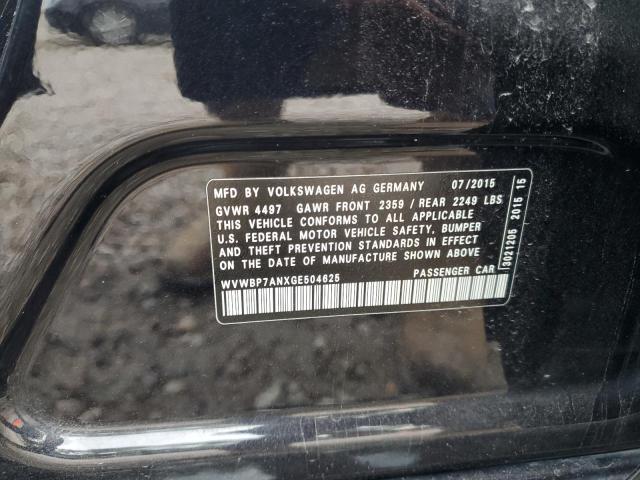 WVWBP7ANXGE504625 - 2016 VOLKSWAGEN CC BASE BLACK photo 12