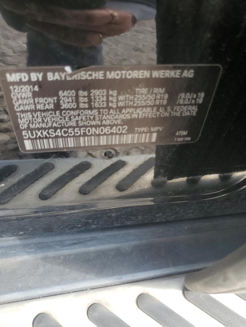 5UXKS4C55F0N06402 - 2015 BMW X5 XDRIVE35D 黑色 照片 12