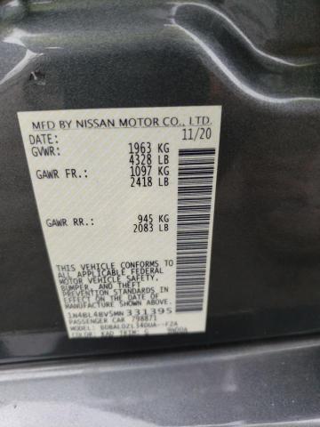 1N4BL4BV5MN331395 - 2021 NISSAN ALTIMA S GRAY photo 12