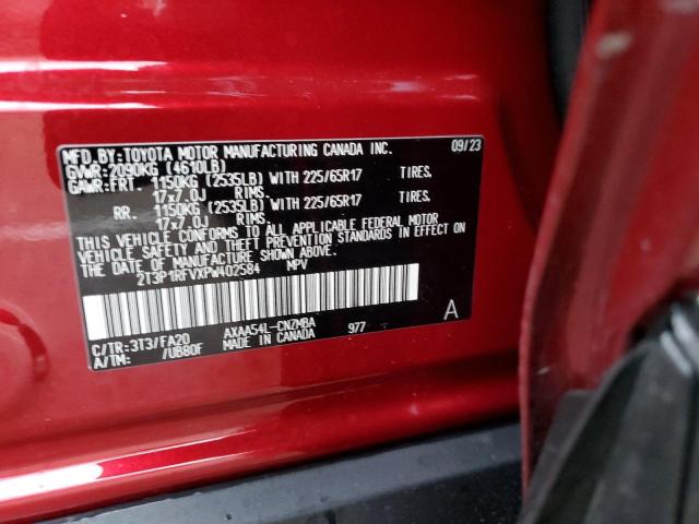 2T3P1RFVXPW402584 - 2023 TOYOTA RAV4 XLE RED photo 12