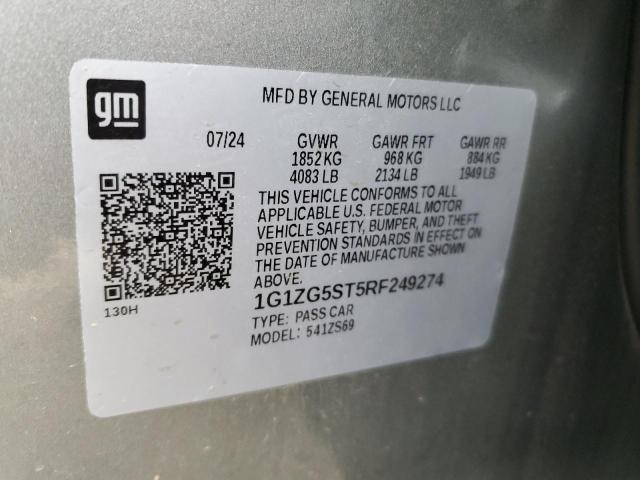 1G1ZG5ST5RF249274 - 2024 CHEVROLET MALIBU RS 灰色 照片 12