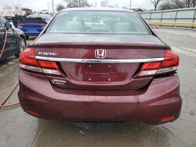 19XFB2F57EE040982 - 2014 HONDA CIVIC LX BURGUNDY photo 6