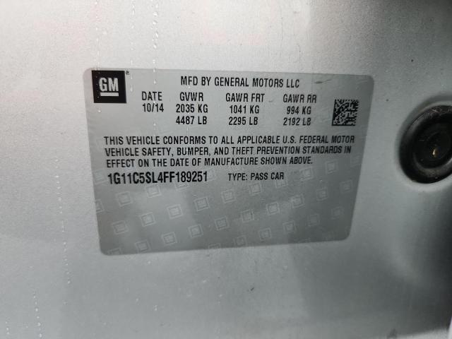 1G11C5SL4FF189251 - 2015 CHEVROLET MALIBU 1LT SILVER photo 12