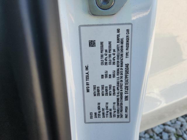 5YJ3E1EA7PF585046 - 2023 TESLA MODEL 3 Beyaz fotoğraf 12