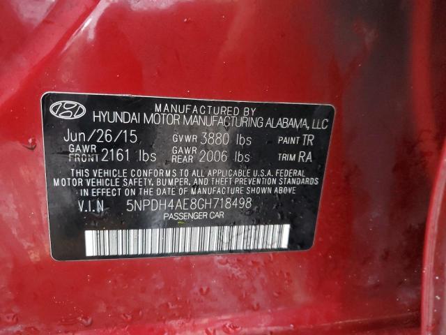 5NPDH4AE8GH718498 - 2016 HYUNDAI ELANTRA SE RED photo 13