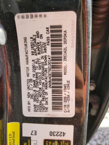 1NXBU40E79Z130147 - 2009 TOYOTA COROLLA BASE Սև լուսանկար 13