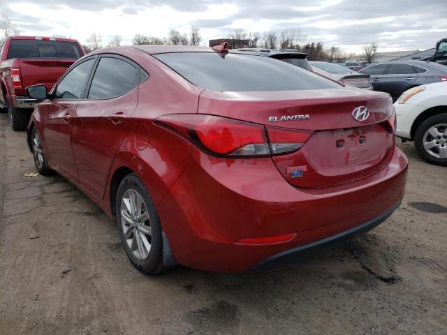 5NPDH4AE6GH654557 - 2016 HYUNDAI ELANTRA SE MAROON photo 2