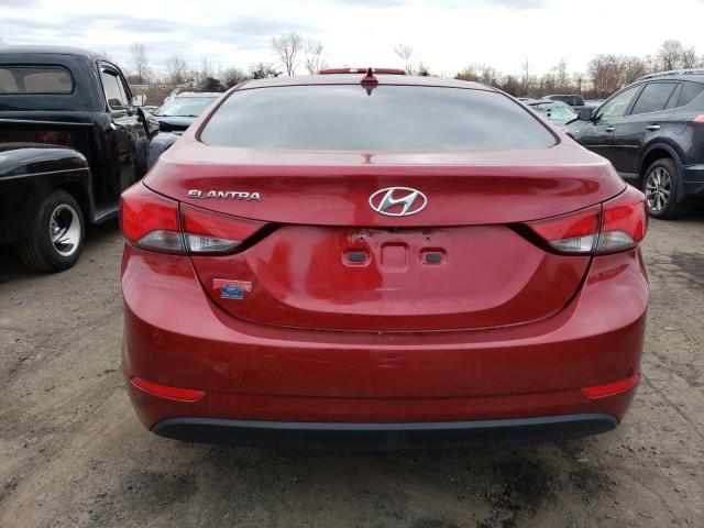 5NPDH4AE6GH654557 - 2016 HYUNDAI ELANTRA SE MAROON photo 6