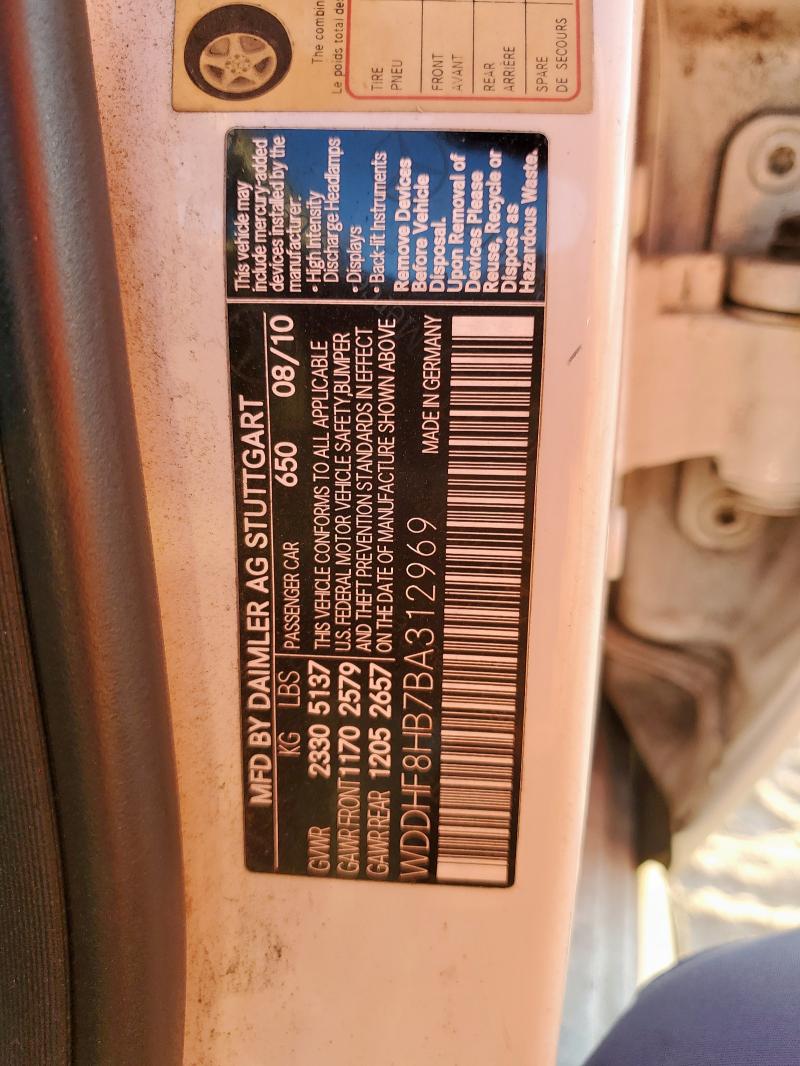 WDDHF8HB7BA312969 - 2011 MERCEDES-BENZ E 350 4MATIC WHITE photo 12