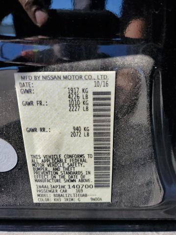 1N4AL3AP1HC140700 - 2017 NISSAN ALTIMA 2.5 შავი ფოტო 12