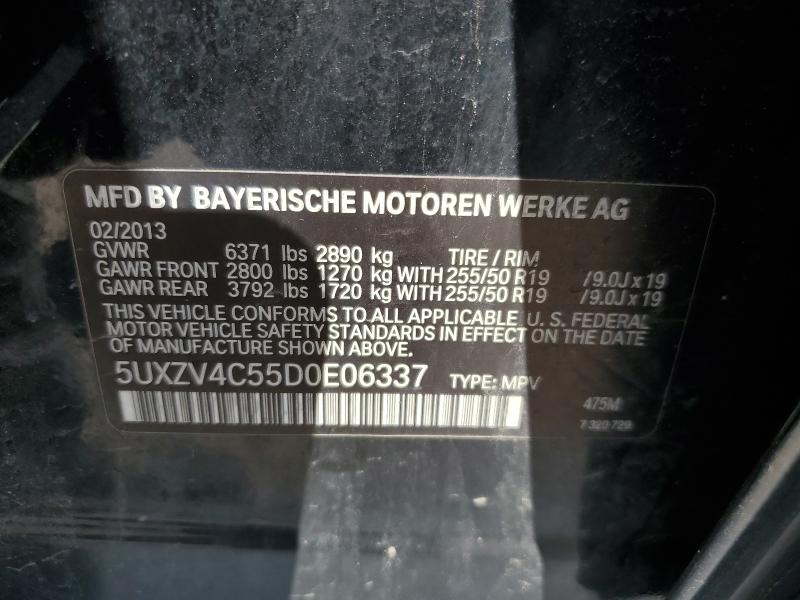 5UXZV4C55D0E06337 - 2013 BMW X5 XDRIVE35I BLACK photo 13