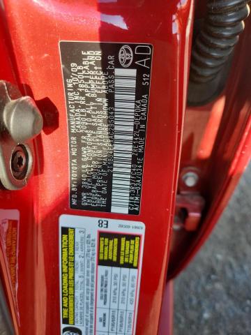 2T1BU4EEXAC295043 - 2010 TOYOTA COROLLA BASE RED photo 12