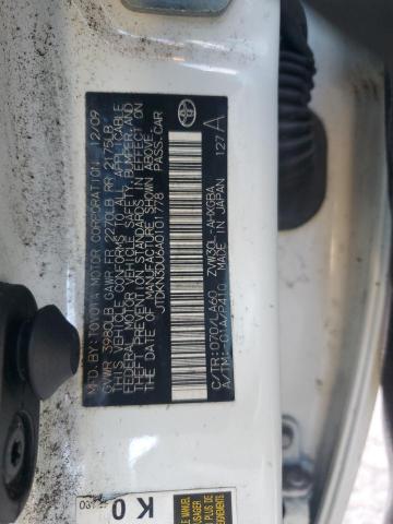 JTDKN3DU6A0101778 - 2010 TOYOTA PRIUS 白色 照片 12