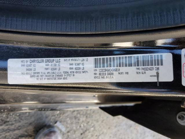 1C3CCBHG0CN306810 - 2012 CHRYSLER 200 S BLACK photo 12