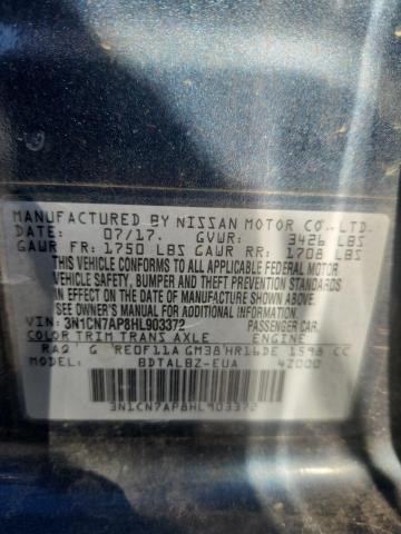 3N1CN7AP8HL903372 - 2017 NISSAN VERSA S Mavi foto 12