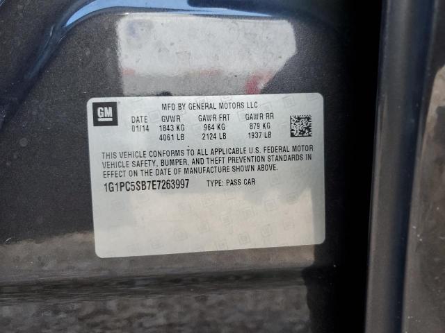 1G1PC5SB7E7263997 - 2014 CHEVROLET CRUZE LT GRAY photo 12