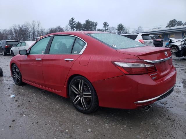 1HGCR2F54GA207191 - 2016 HONDA ACCORD SPORT RED photo 2