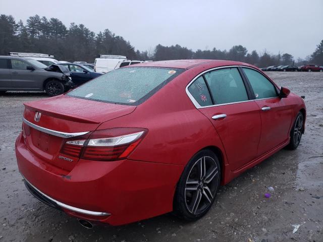1HGCR2F54GA207191 - 2016 HONDA ACCORD SPORT RED photo 3