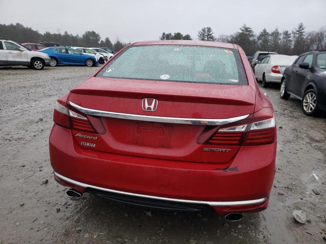 1HGCR2F54GA207191 - 2016 HONDA ACCORD SPORT RED photo 6