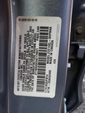 2T1KR32E54C179821 - 2004 TOYOTA COROLLA MA XR BLUE photo 12